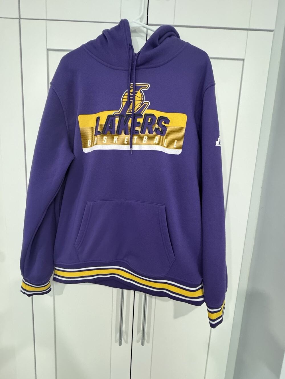 NBA Los Angeles Lakers Hoodie Large Purple Pullover Basketball Sweatshirt
